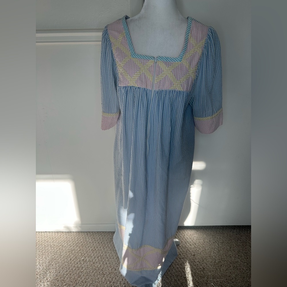 Saybury Striped vintage Dress with Square Neckline size M